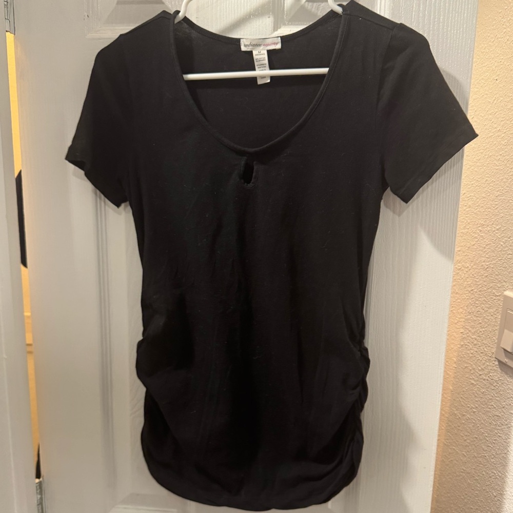 4/$15 Ambiance Maternity Black Short Sleeve Tee